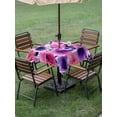 thumbnail image 4 of Outdoor Tablecloth with Umbrella Hole for Patio/Picnic/Party/Camping, Watercolor Floral Waterproof Table Cloth Square Cover Washable, Spring Flowers Botanical Vintage (54"x 54"), 4 of 8
