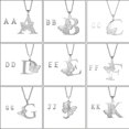 thumbnail image 3 of Collar de acero inoxidable con letras de mariposa huecas, cadena con colgante inicial de Color plateado, joyería delicada para mujer, 3 of 4