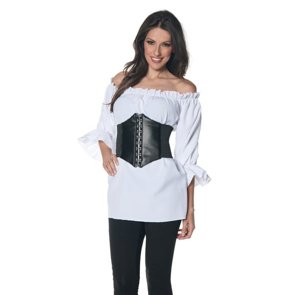 UNDERWRAPS White Renaissance Blouse Costume - 3/4 Sleeve Shirt, Halloween Cosplay Dress Up, LARP Costume, Oufit for Themed Events