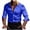 Blue, variant on Men's Long Sleeve Button Down Shirt, Contrast Collar Cuffs Smooth Dress Shirt for Party Wedding Formal Wear