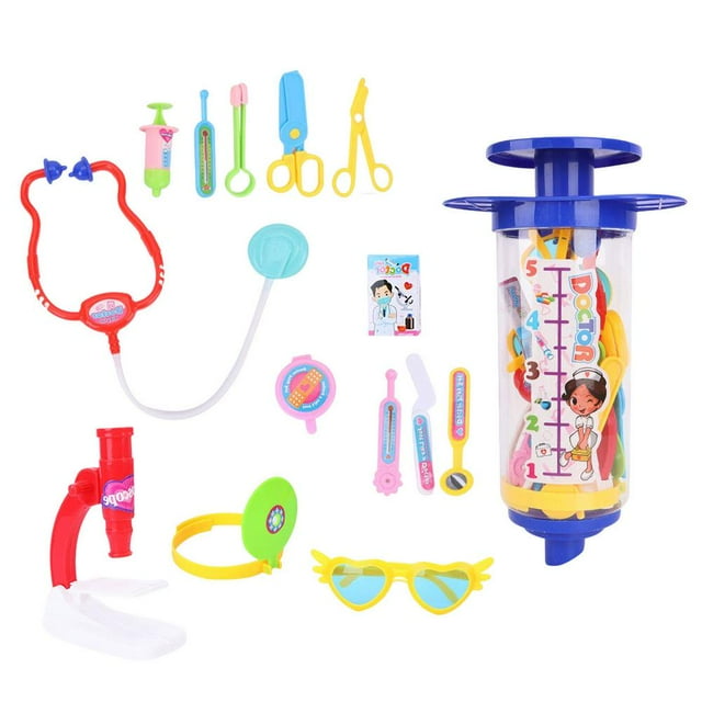 Doctor Kit for Kids Pretend & Play Doctor Set Costume for Doctor Roleplay Props Educational Sensory Cognitive Training Toys Game Interaction Toy Gift respectable