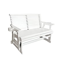 Innovaze 4.5 Ft Wooden Patio Glider,Outdoor Glider fot 2-Person Solid Fir Wood, Teak Tone