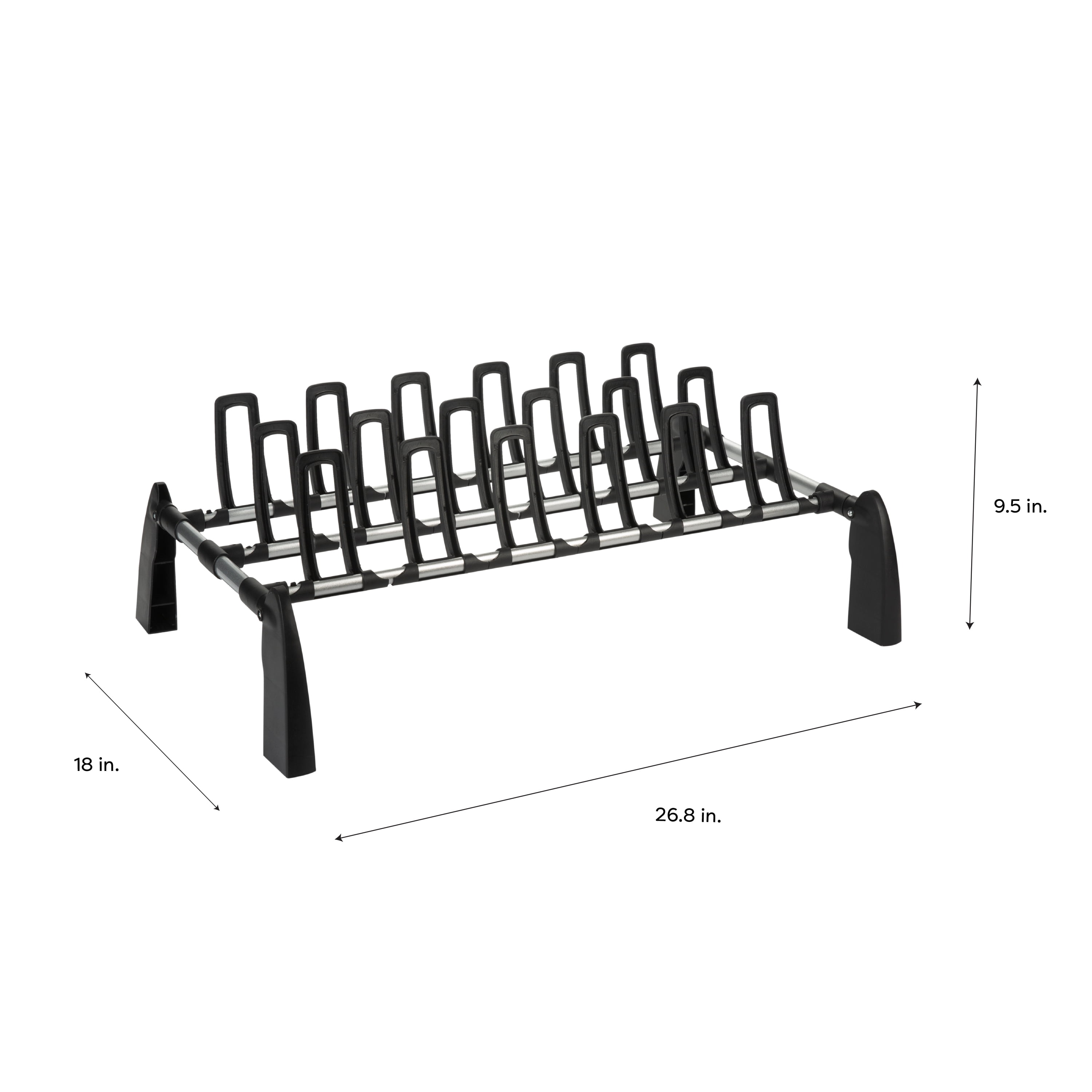 Organize It All Floor Shoe Rack, 9 Pair of Shoes, Black