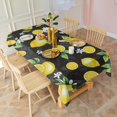 thumbnail image 3 of Yellow Lemon Fruit Flowers Black Pattern Rectangle Tablecloth 60"x120",Waterproof Polyester Rectangle Table Cloth, Wipeable Spillproof Polyester Tablecloth for Dining, Camping, Indoor and Outdoor, 3 of 6