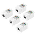 thumbnail image 1 of 5 Pack Cat 6 Tool-Free RJ45 Ethernet Jack, Cat6 Coupler No Punch-Down Tool Required Module Connector Adapter, White, 1 of 6