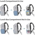 thumbnail image 5 of Mochila de almuerzo para mujer, mochila térmica aislada con compartimento para el almuerzo, mochila escolar universitaria con puerto USB, se adapta a portátiles de 15,6 pulgadas-AM, 5 of 5