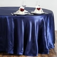 thumbnail image 5 of BalsaCircle 108" Round Satin Tablecloth Navy Blue Round Table Linen, 5 of 7