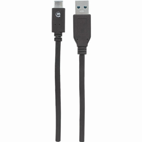 Manhattan 353373 3ft SuperSpeed  USB 3.1 Gen2 A Male to C Male Cable, Black