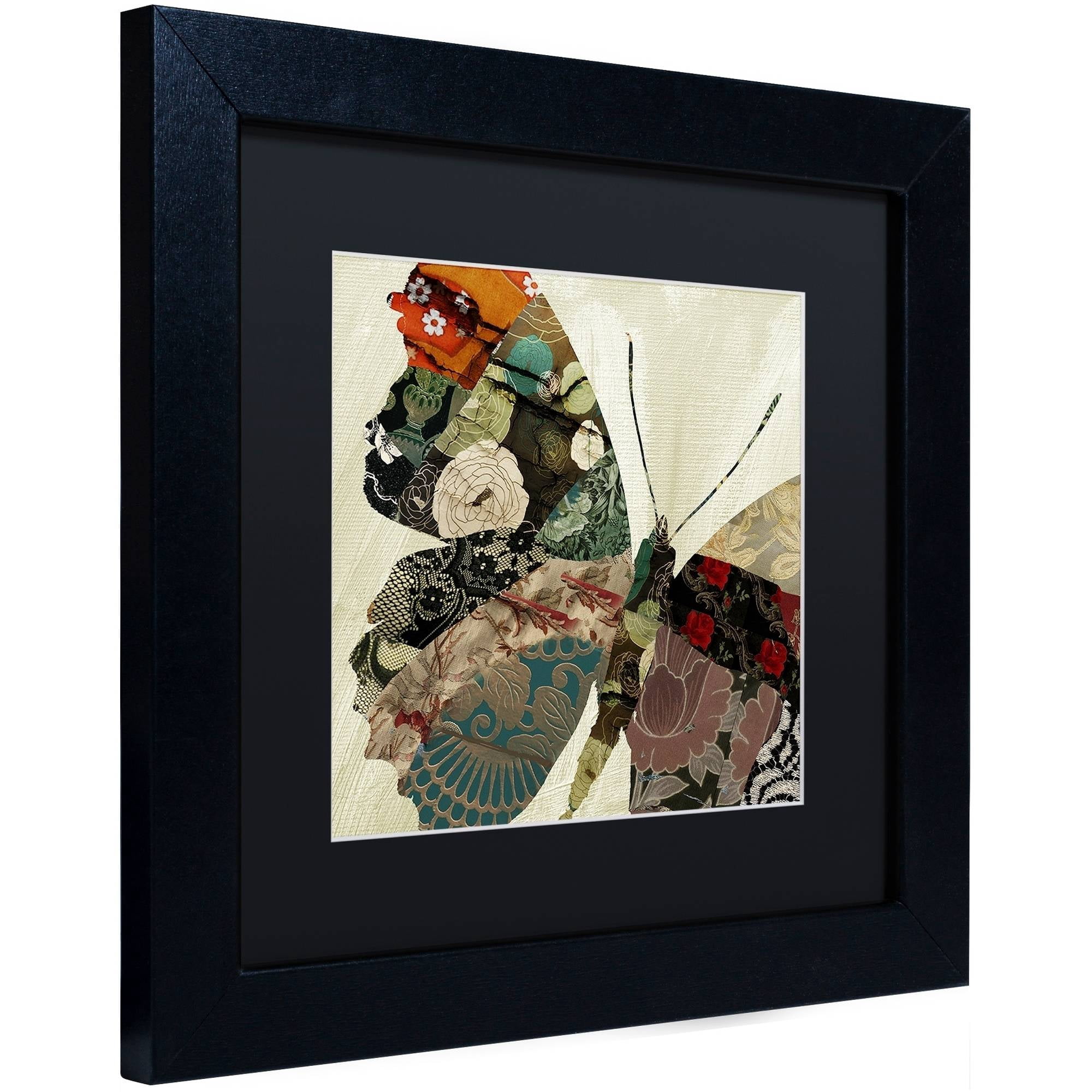 Trademark Fine Art "Butterfly Brocade III" Canvas Art by Color Bakery Black Matte, Black Frame