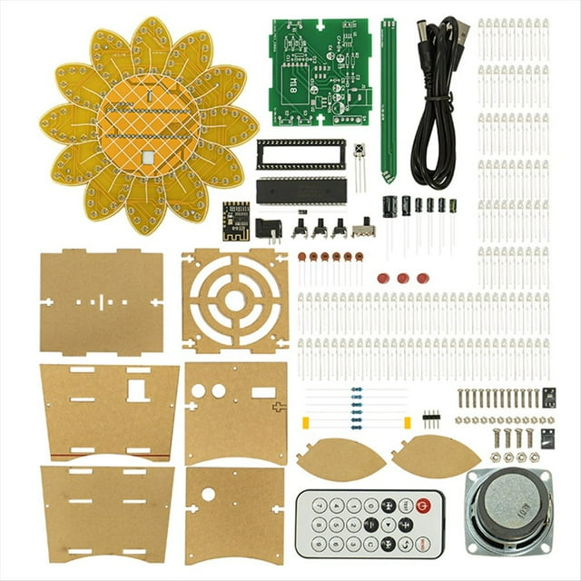 Kit de Altavoz Bluetooth con LED y Girasol, con Control Remoto, Kit Electrónico para Practicar Soldadura.