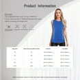 thumbnail image 5 of Yartina Women's Round Neck Sleeveless Split Hem Vest Tops Loose Fit Tee Shirt Gym Workout Tank Tops Teal M, 5 of 5
