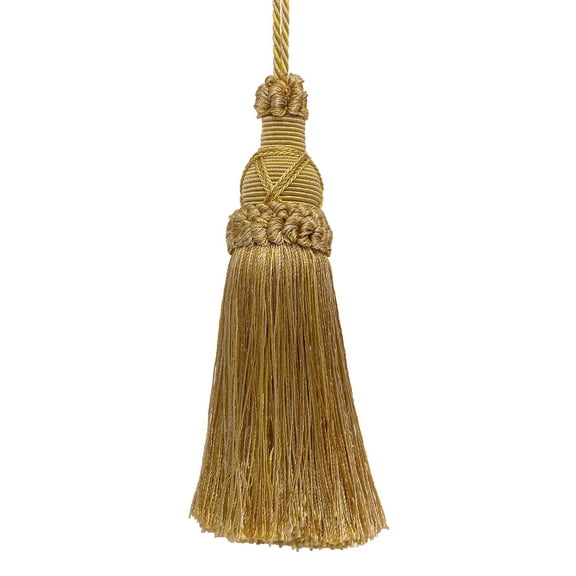 5 1/2" (14cm) Key Tassel, 4" (10cm) Loop with Criss Cross Design # KTIC,, Rustic Gold #4975 (Light Gold, Beige Gold, Yellow Gold) Sold Individually