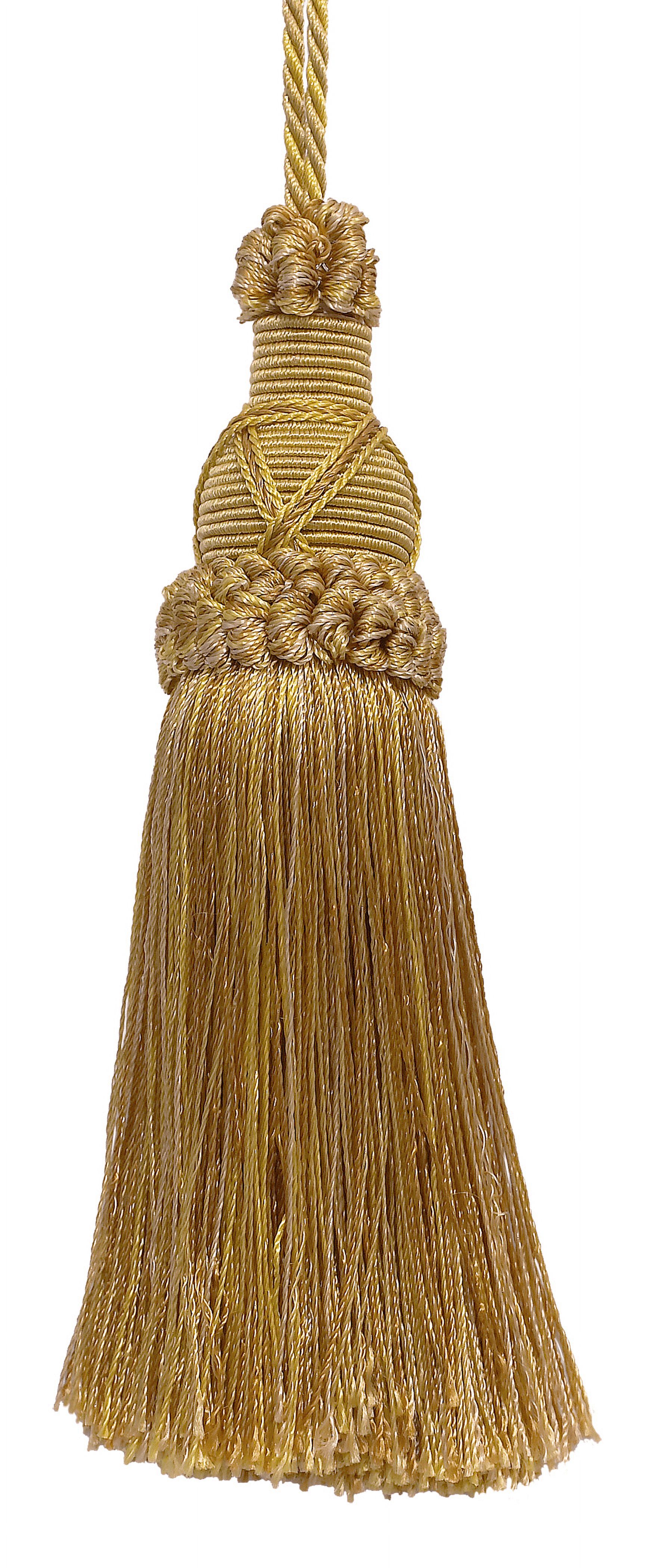 Nappa Decorativa In Rayon Color Sabbia - 14 Cm, Finitura Lucida, Stile KTC055, Ottone Anticato