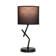 thumbnail image 3 of Simple Designs 17.13" Metal And Modern Abstract Table Lamp With Drum Fabric Shade, For Bedroom, Office, Living Room, Dorm, Side Tables, Black, 3 of 6