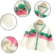 thumbnail image 3 of Chenyin Little Girls Sweater Cardigan for Toddler Kids Knitwear Tops Jacket Fall Winter Peach Heart Baby Knit Sweater Cardigan Coats 1-7 Years Old, 3 of 8