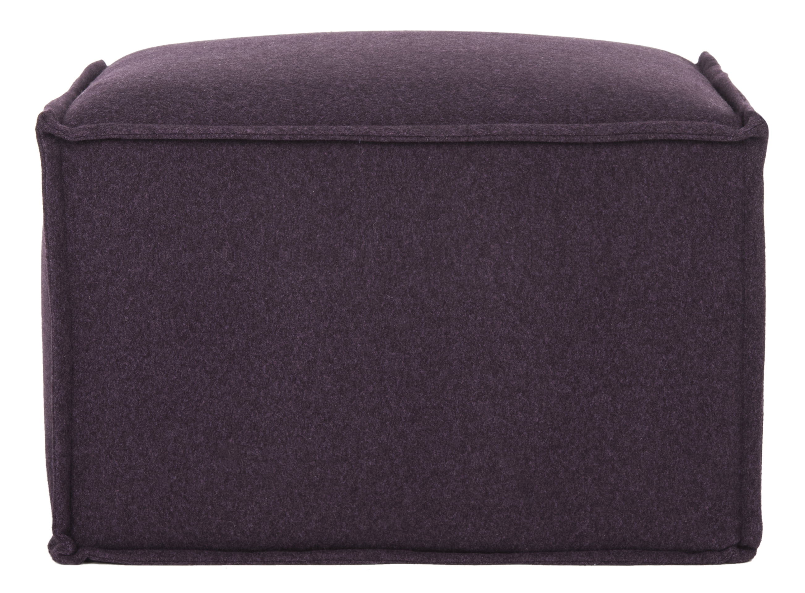 SAFAVIEH Elaine Solid Plush Upholstered Pouf, Plum