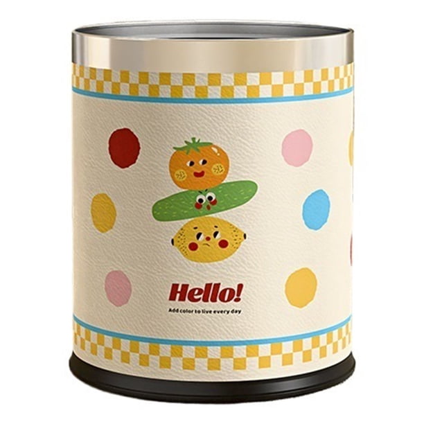 Bote de basura de cuero de dibujos animados - Bote de basura decorativo - Cesto de basura pequeño for dormitorio