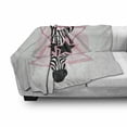 thumbnail image 3 of Pink Zebra Soft Flannel Fleece Blanket, Zebra Head Star Eyes Portrait Geometric Prehistoric Effect Ethnic, Cozy Plush for Indoor and Outdoor Use, 50" x 70", Baby Pink White and Black, by Ambesonne, 3 of 6