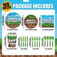thumbnail image 2 of Green and Brown Party Decorations Mini Pixel Paper Plates and Napkins Video Game Themed Birthday Party Decorations Tableware Set for Kids Birthday Decor Serves 24, 2 of 8