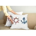 thumbnail image 2 of Ambesonne Anchor Throw Pillow Cover 2 Pack, Nautical Steering Wheel, 16", Pink Blue, 2 of 5