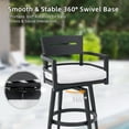 thumbnail image 6 of taoruifang 5PC Aluminum Patio Bar Set with Table and 4 Swivel Chairs, Ember Black/Sunbrella, 6 of 14