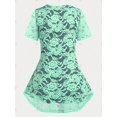 thumbnail image 3 of Camiseta Transparente de Encaje Floral de Talla Grande Rosegal  Camisetas tallas grandes, 3 of 5