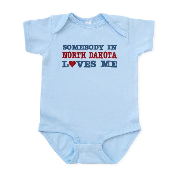 CafePress - Somebody In North Dakota Loves Me Infant Bodysuit - Baby Light Bodysuit, Size Newborn - 24 Months