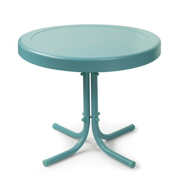 Crosley Furniture Retro Metal Side, Teal Blue Side Table