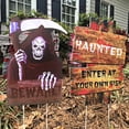 thumbnail image 4 of 10 Pack Halloween Yard Signs, 15" x 11" Beware Stakes for Haunted House, Scary Theme Party, 4 of 10