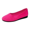 thumbnail image 2 of Women's Lightweight Ballet Flat Shoes Wedge Solid Color Slip On Low Top Dress Shoes Breathable Knit Barefoot Shoes Pink Size 7.5, 2 of 6