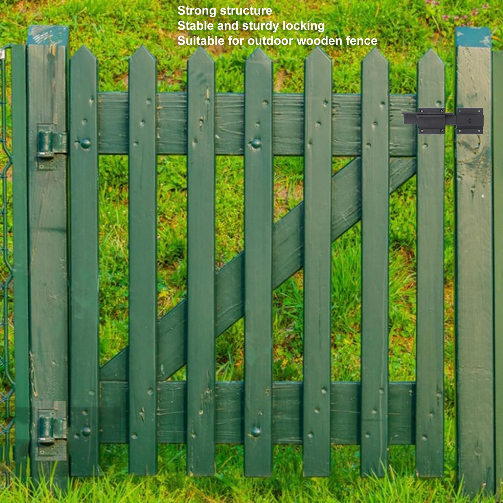 YAHHU Carbon Steel Flip Gate Latch Lock with Padlock Hole, Heavy Duty Door Latch Hardware for Outdoor Wooden Fences, Barn Doors, and Yard Gates (11.81 inches / 30.00 cm)
