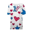 thumbnail image 4 of HEILAU American Flag Graphic T Shirts for Women Plus Size 4th of July Tees V Neck 2025 Button Short Sleeve Independence Summer Shirt Patriotic Tops, 4 of 8
