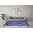 thumbnail image 3 of Ahgly Company Machine Washable Indoor Round Southwestern Blue Country Area Rugs, 4' Round, 3 of 4