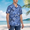 thumbnail image 3 of Fuzoiu Blue Mandala Harmony Print Hawaiian Shirt for Men, Summer Beach Casual Short Sleeve Button Down Shirts, Men’s Beach Summer Shirts with Pocket,Small, 3 of 7