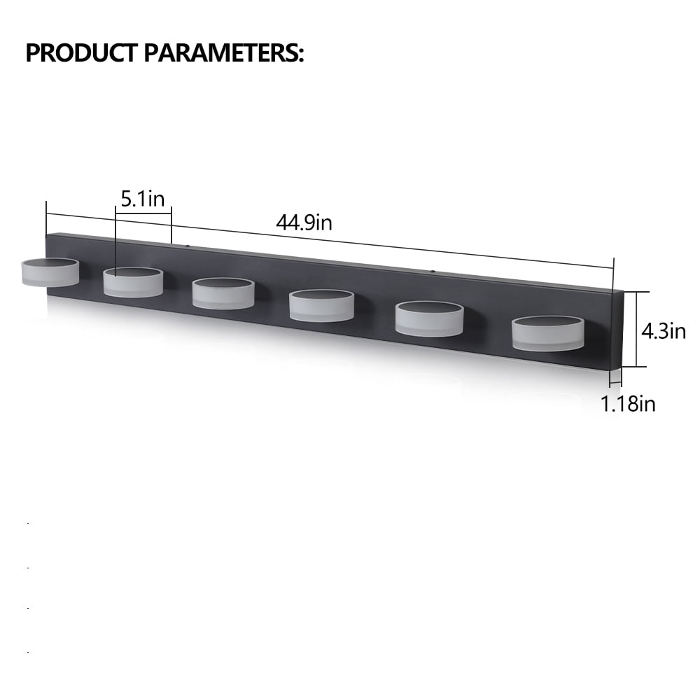 Miniyam Hard-Wired Vanity Light, 6-Light Modern Acrylic Wall Fixture for Bathroom Mirror Lighting