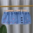 thumbnail image 6 of LYMAYTER Toddler Kids Girls Stretch Jeans Shorts Baby Summer Solid Color Casual Pants Shorts Cotton Printed Denim Shorts for 1-6 Years, 6 of 9