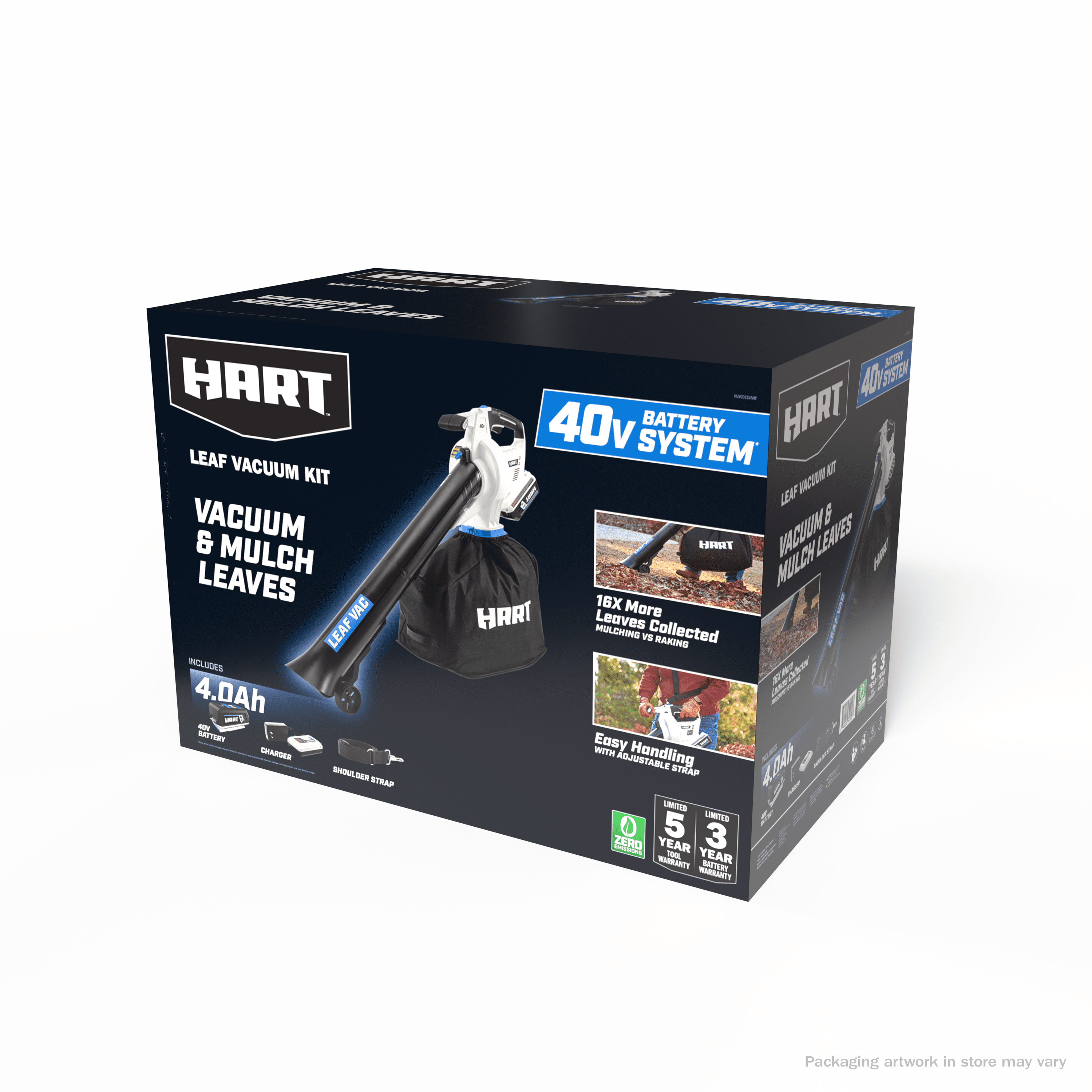 HART 40V Cordless Leaf Vacuum Kit, (1) 4.0Ah Lithium-Ion Battery