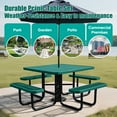 thumbnail image 7 of AwayHome 46" Outdoor Expanded Metal Square Picnic Table with 4 Benches & Umbrella Hole,Patio Table Set in All-Weather,Durable and dirt resistant,Green, 7 of 7