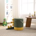 thumbnail image 2 of Guyou Cute Kids Storage Stool, Little Monster Shaped Upholstered Kids Reading Chair with Storage, Faux Fur Toddler Chair, Kids Shoe Changing Stool for Playroom Kindergarten Bedroom, Green, 2 of 5