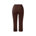 thumbnail image 6 of Uqiangy Capri Pants for Women Dressy Pull On Stretch High Waisted Crop Work Leggings with Pockets igh Waisted Pull On Dress Pants Slim Straight Leg Stretchy Waist Capris Trousers Pants Brown XL, 6 of 6