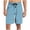 Light Blue, variant on Men's Striped Pajama Shorts Soft Elastic Waist Drawstring Short Pants Loungewear with Pockets