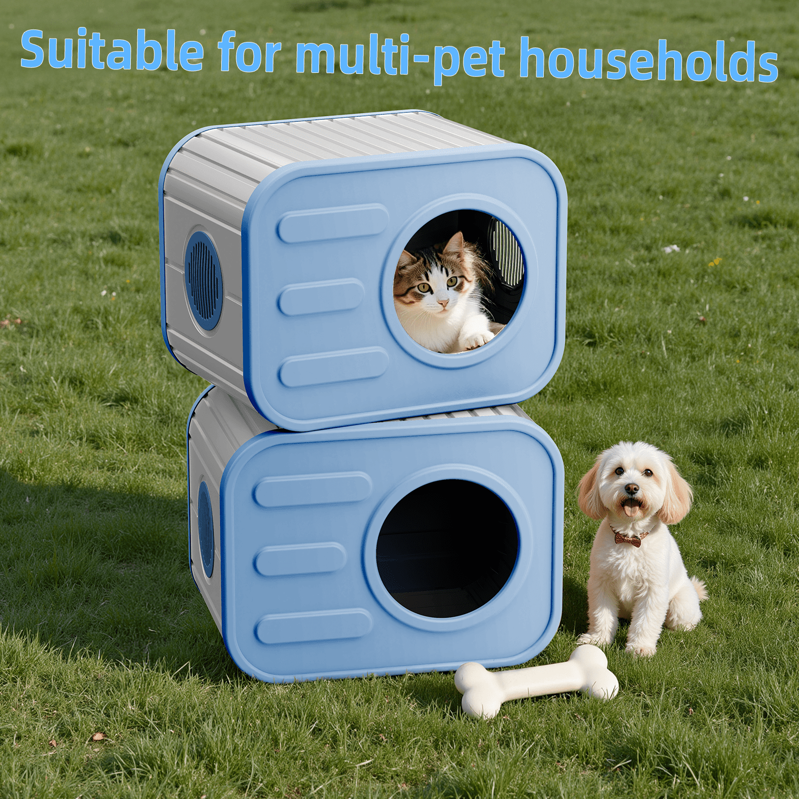 Cat House for Indoor & Outdoor Cats - Resin Weatherproof Shelter with Camera-Shaped Design, Versatile for Home & Yard Use
