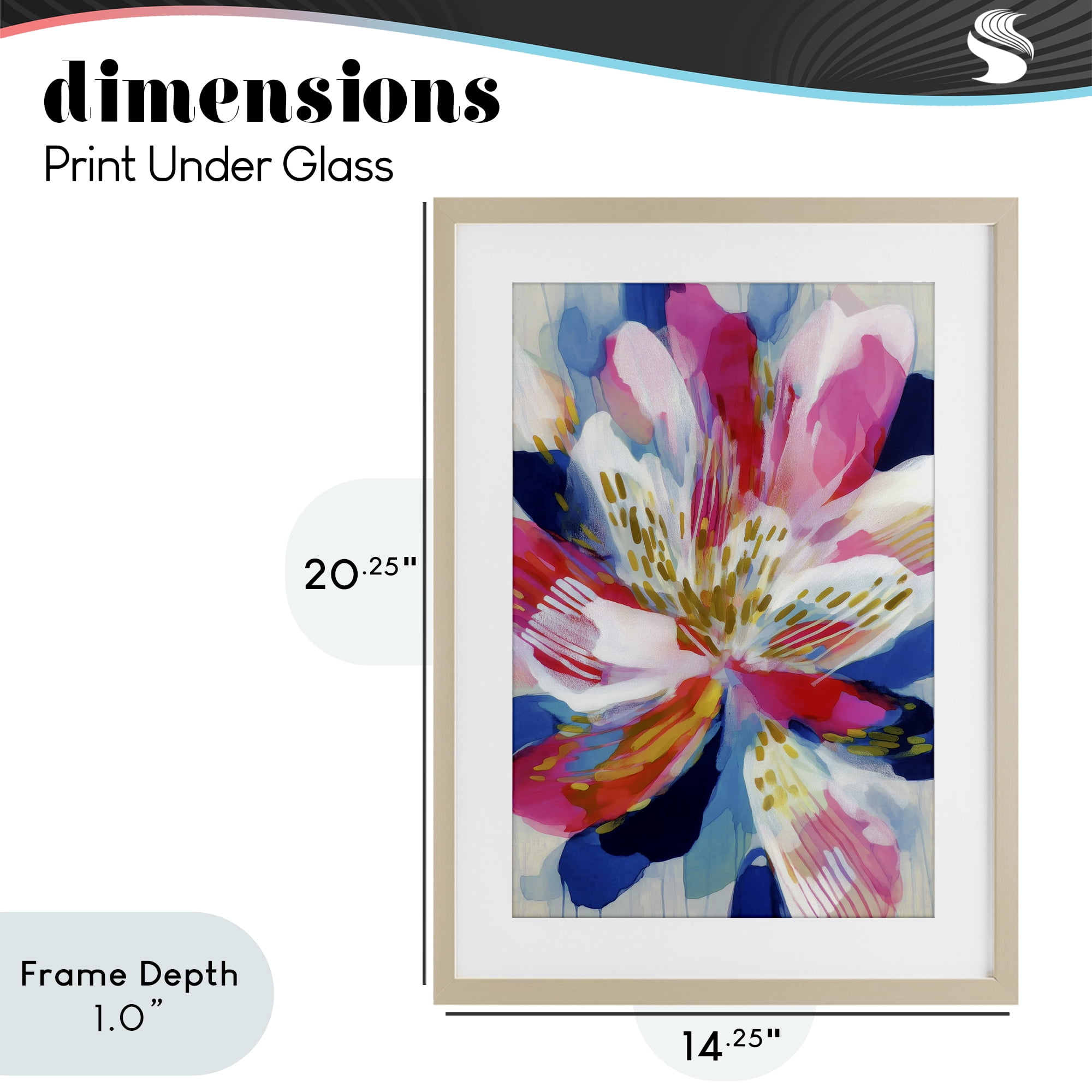 Stupell Industries Lily In Pink & Blue Birch Framed Print Under Glass, design by Chromatic Storm Studio
