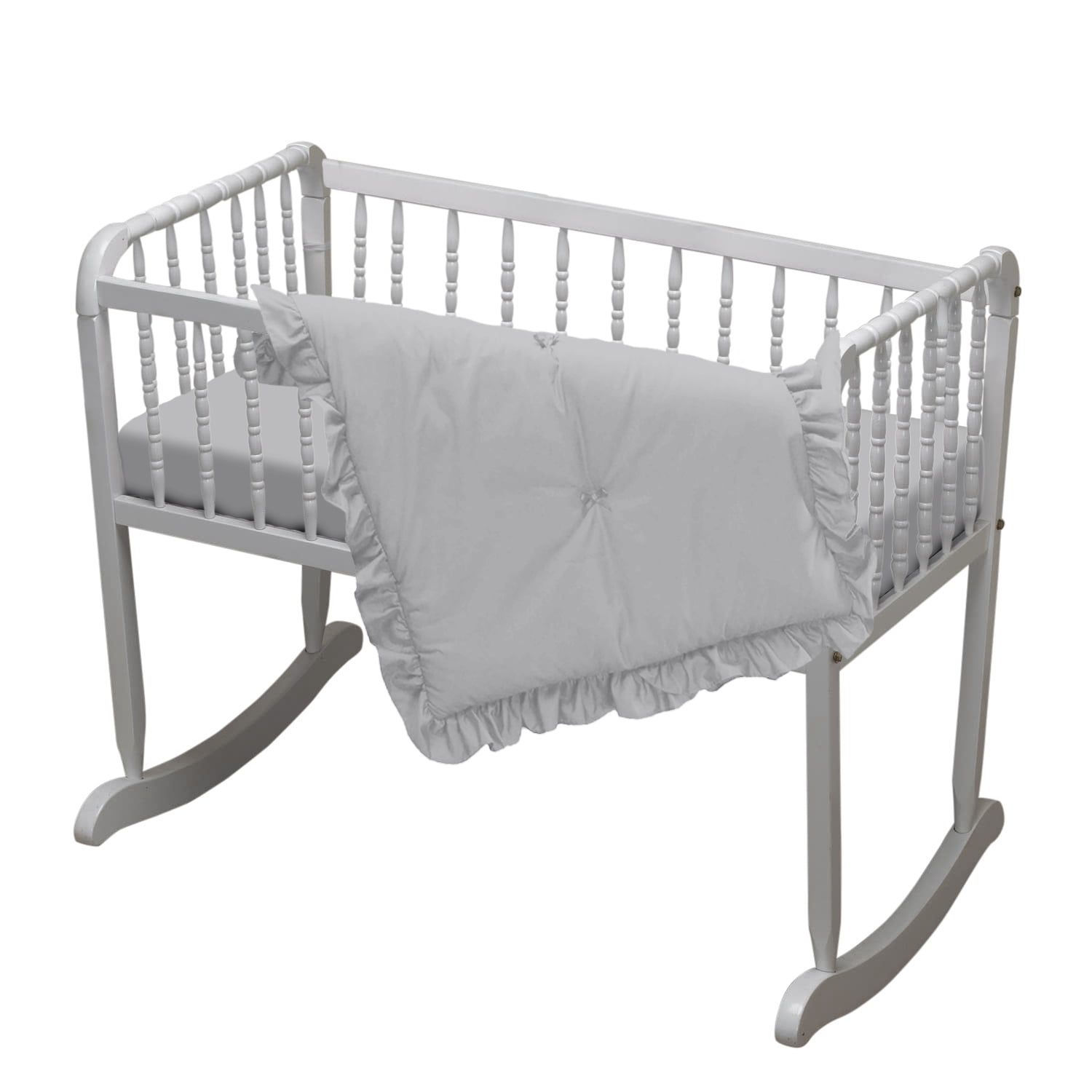 Solid 3 piece cradle bedding set, grey