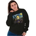 thumbnail image 3 of Betty Boop Biker Starry Night Art Women Crewneck Sweatshirt Brisco Brands S, 3 of 5