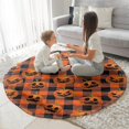 thumbnail image 3 of Checkered Pumpkin Halloween Pattern Round Blanket,Comfortable Soft Flannel Throw Blanket,All Season,Warm Lightweight Blankets for Sofa Bed Couch Living Room Chair 47"x47", 3 of 5