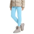 thumbnail image 6 of Girls Boys Children's Leggings Pants Plus Velvet Padded Solid Color Elastic Waist Trousers Thermal Breathable Casual Sports Pant Light Blue 12 Years, 6 of 9