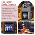 thumbnail image 2 of 1080P Video Recorder Camera,Small Security Camera with Night Vision Portable Mini Body Camera for Law Sports Delivery,1 * Body Camera 1 * USB Cable,Black, 2 of 6