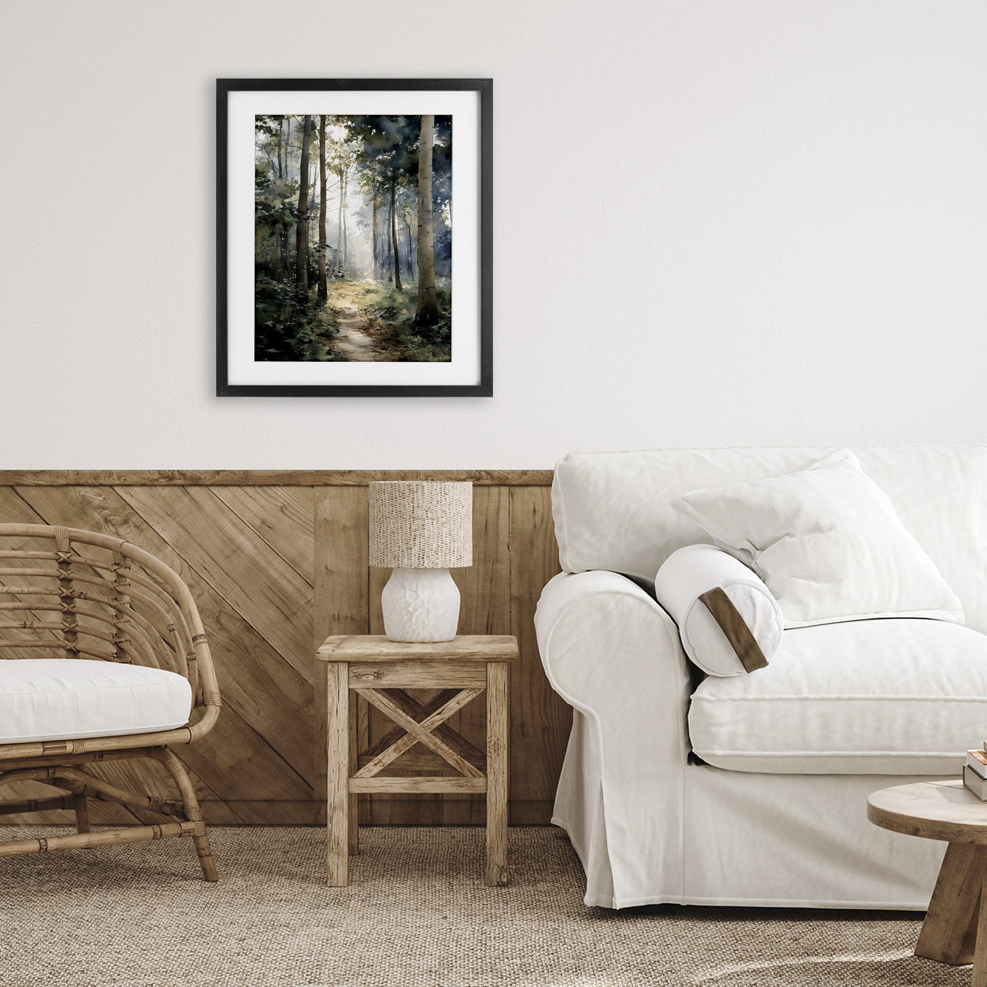 Stupell Industries Forest Path in Morning Black Framed Print Under Glass, design by Franklyn Gregory