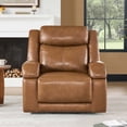 thumbnail image 4 of ReNest Dual Motor Power Lift Recliner with Massage and Heat, Top-Grain Leather, USB and Type-C Charging，Saddle, 4 of 28